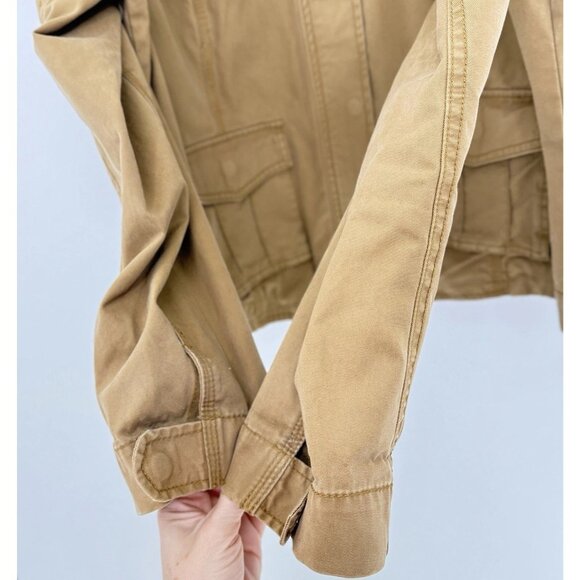 Eddie Bauer Women’s Tan Brown 100% Cotton Jacket See Measurements Preppy Biker - Picture 4 of 10